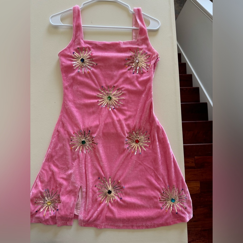 Oceanus Callie Luxury Pink Party Dress